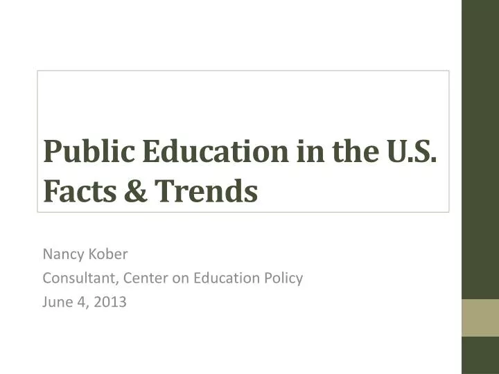 public education in the u s facts trends