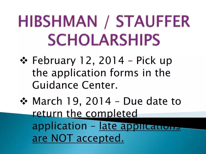 hibshman stauffer scholarships