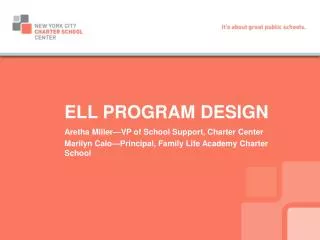 ELL PROGRAM DESIGN