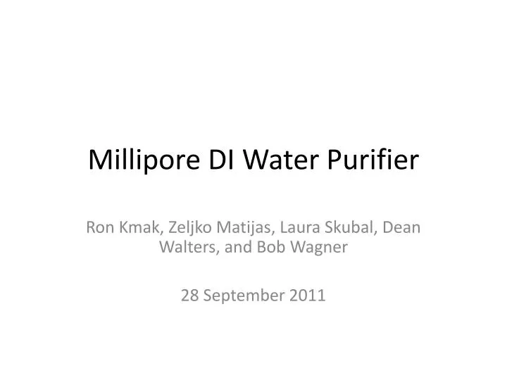 millipore di water purifier