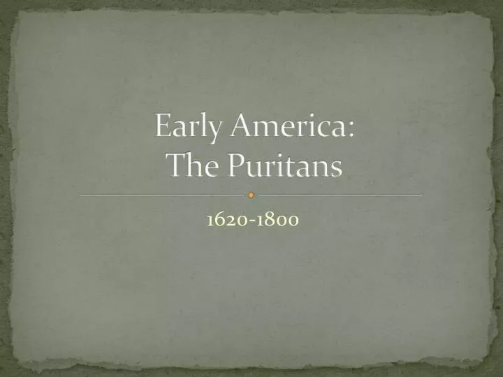 early america the puritans