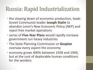 Russia: Rapid Industrialization