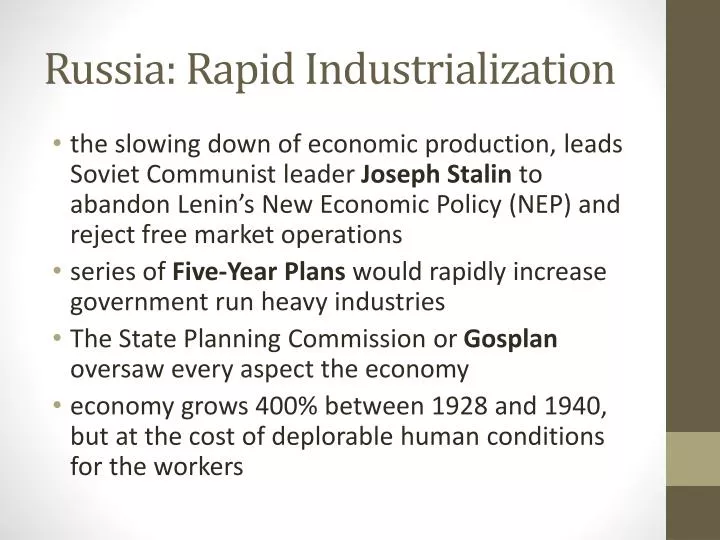 russia rapid industrialization
