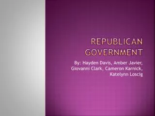 Republican Government