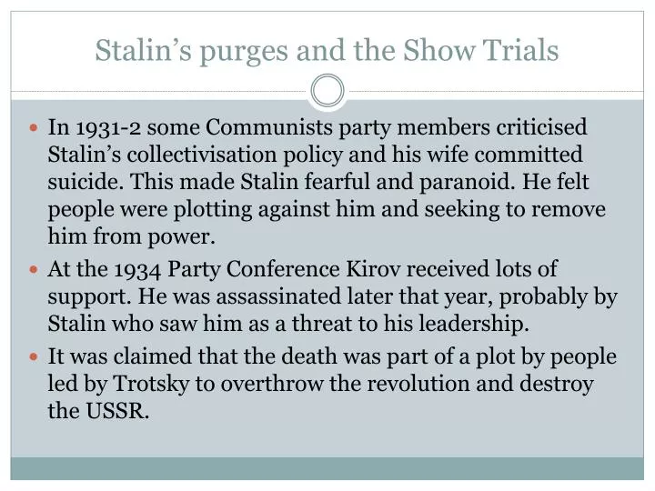 stalin s purges and the show trials