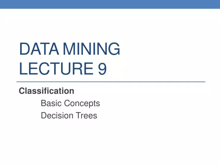 data mining lecture 9