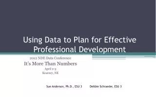 Using Data to Plan for Effective Professional Development