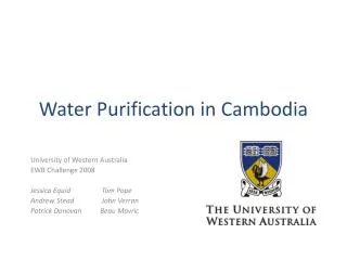 Water Purification in Cambodia