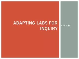 Adapting labs for inquiry