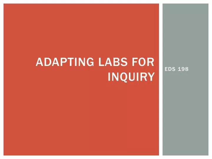 adapting labs for inquiry