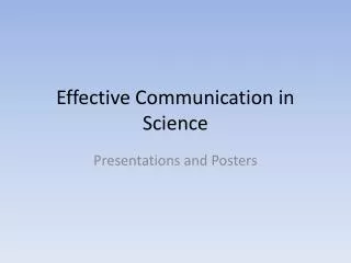 Effective Communication in Science