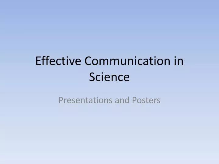 effective communication in science