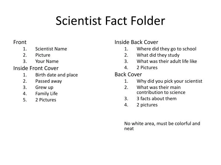 scientist fact folder