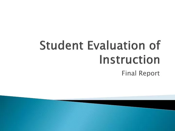student evaluation of instruction
