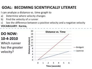 GOAL: BECOMING SCIENTIFICALLY LITERATE