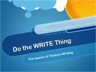 Do the WRITE Thing