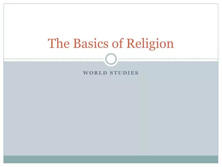 the basics of religion