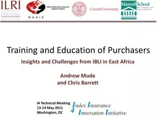 Training and Education of Purchasers