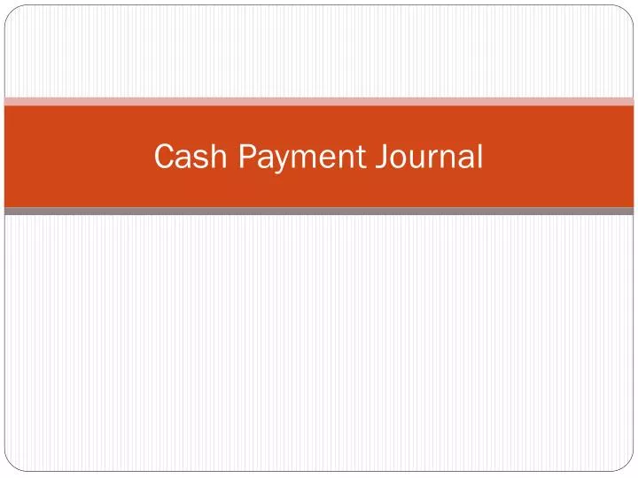 cash payment journal