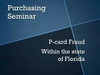 Purchasing Seminar