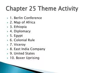Chapter 25 Theme Activity