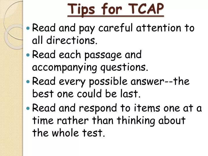 tips for tcap