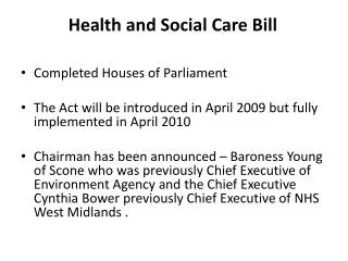 health and social care bill