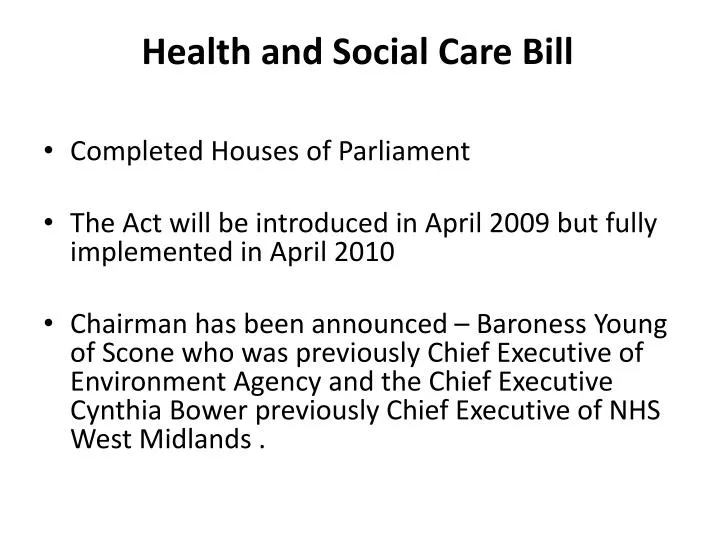 health and social care bill