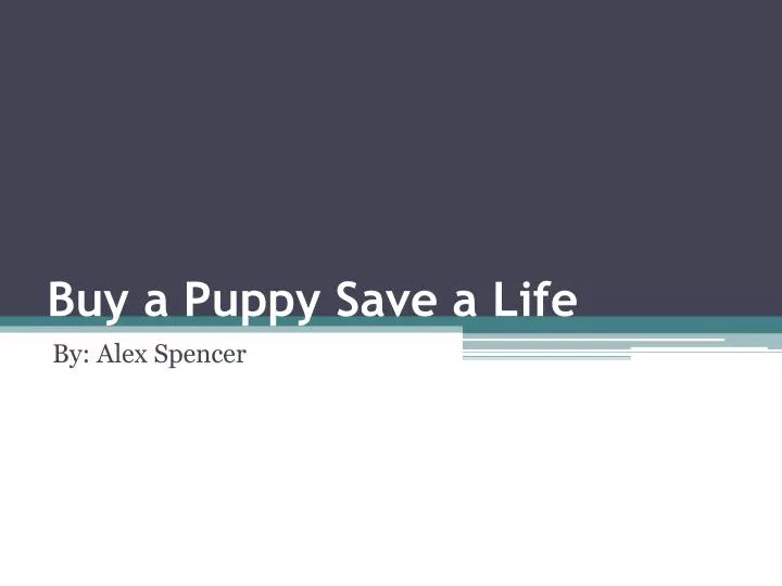 buy a puppy save a life