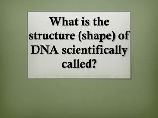 What is the structure (shape) of DNA scientifically called?