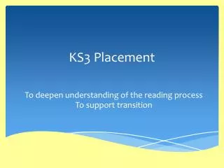 KS3 Placement