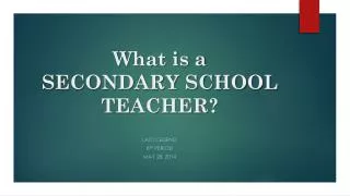 What is a SECONDARY SCHOOL TEACHER?
