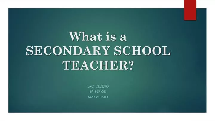 what is a secondary school teacher