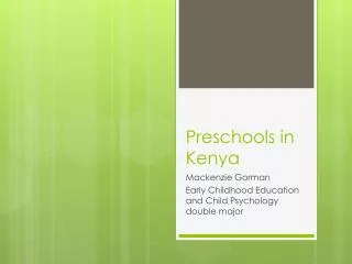 Preschools in Kenya