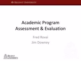 Academic Program Assessment &amp; Evaluation