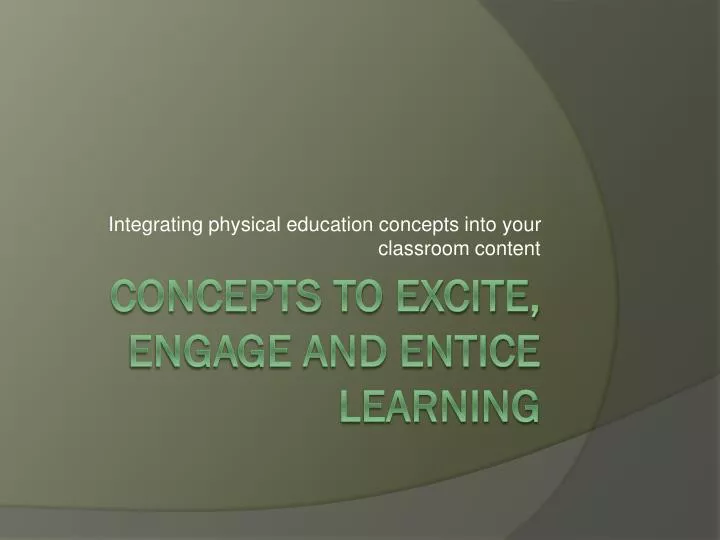 integrating physical education concepts into your classroom content