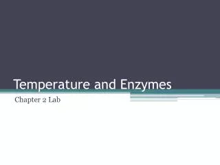 Temperature and Enzymes