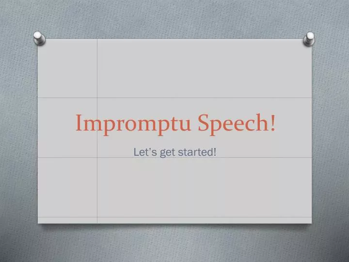 impromptu speech