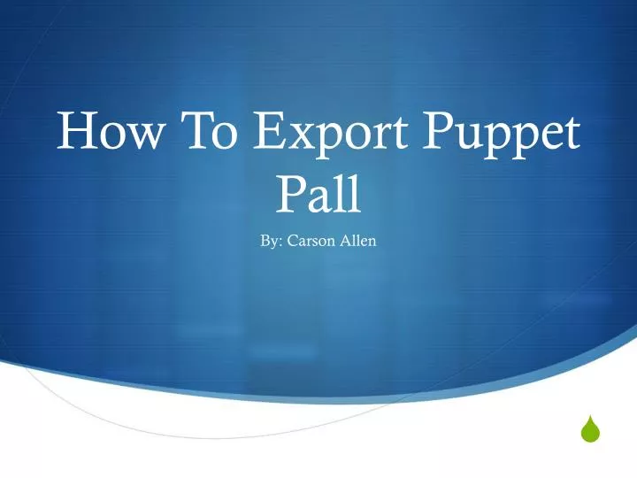 how to export puppet pall