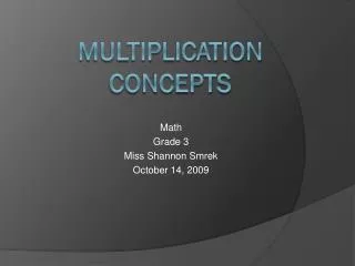 Multiplication Concepts