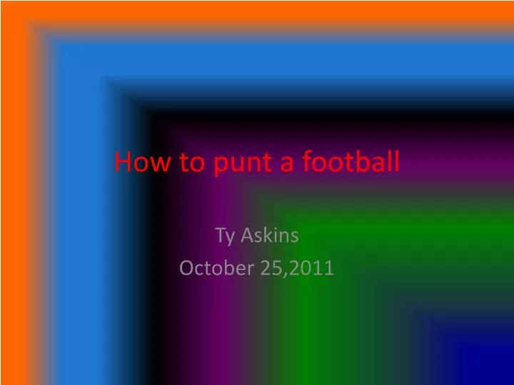 how to punt a football
