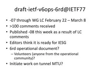 d raft-ietf-v6ops-6rd@IETF77