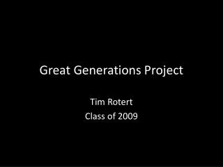 Great Generations Project