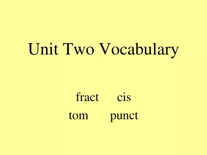 unit two vocabulary