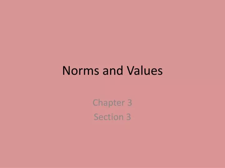 norms and values