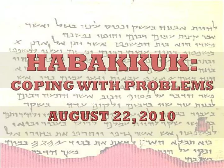 habakkuk coping with problems