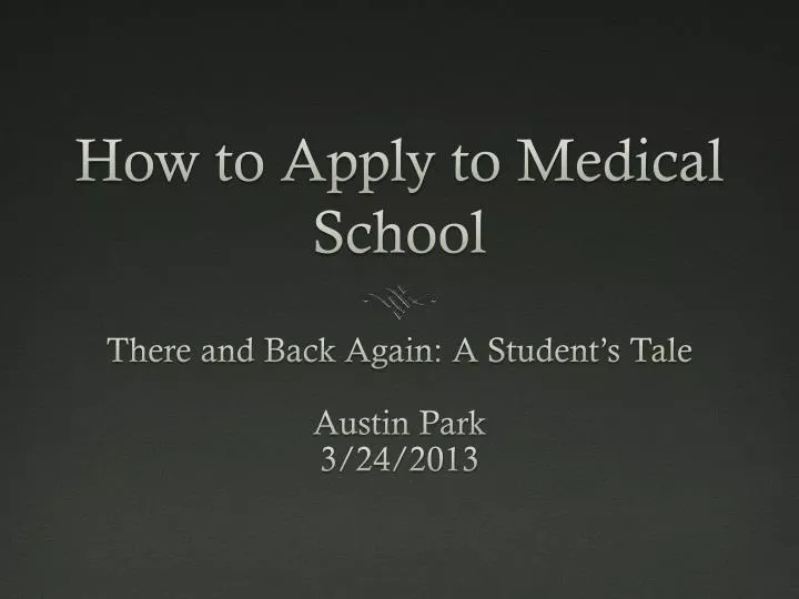 how to apply to medical school
