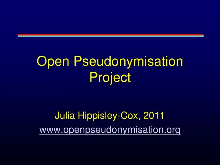open pseudonymisation project