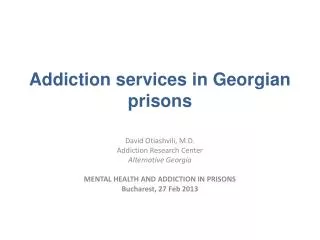 Addiction services in Georgian prisons