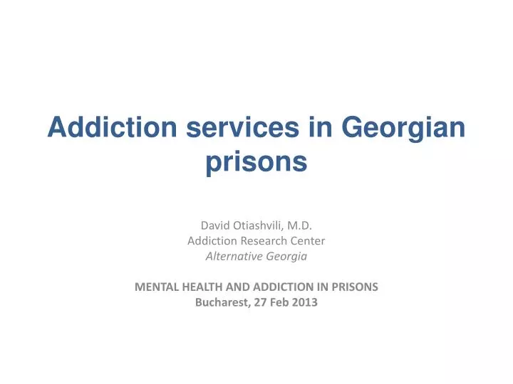 addiction services in georgian prisons